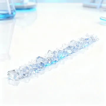 A line of clear crystalline amino-acid powder