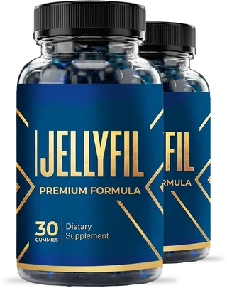 Two bottles of Jellyfil gummies